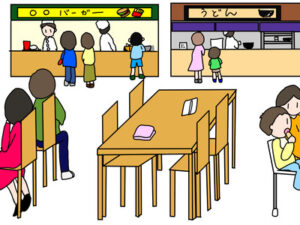 【子連れでフードコートの席取り】「ハンカチ置いてご飯持って戻ったら…知らんおじさん飯食ってた。おじさんに荷物を床に落とされて…」経験者続々…
