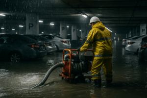 【三重県四日市市】被害受けた車は約300台か… 記録的な大雨で水没した駅前の地下駐車場 排水作業は16日午後にも完了の見通し
