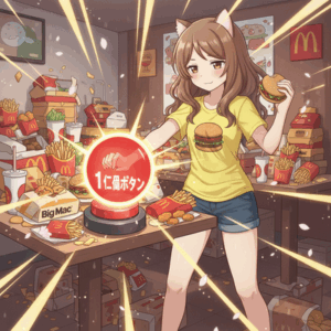 マクドナルド10万円分1週間で食べたら1億円ボタン