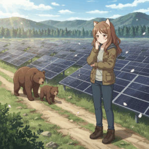 【画像】地元住民が「市街地まで熊が来るのってソーラーパネルの影響も多少あるのでは？」と思い始める