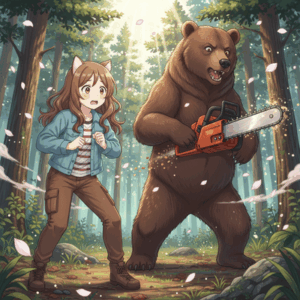 【恐怖】米国でチェーンソーくわえたクマが出現