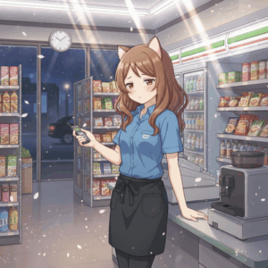 ワイ、コンビニの準夜勤のバイトが終わる