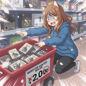 【画像】モンスターハンターワイルズ定価9990円さん、めちゃめちゃにワゴン入りしてしまう