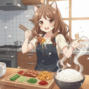 熱い熱い熱いめしに何のっけてワシワシ食う？